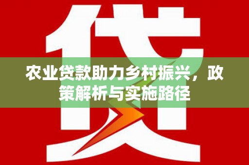 北关农业贷款助力乡村振兴，政策解析与实施路径