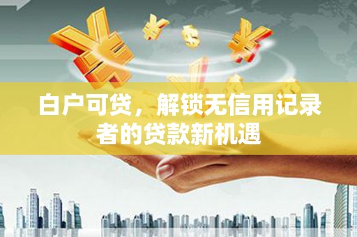 北关白户可贷，解锁无信用记录者的贷款新机遇