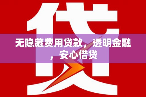 北关无隐藏费用贷款，透明金融，安心借贷