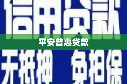 北关平安普惠贷款