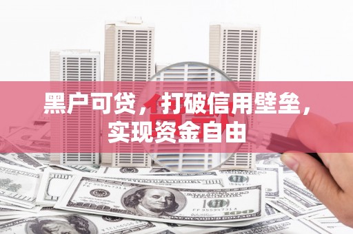 北关黑户可贷，打破信用壁垒，实现资金自由
