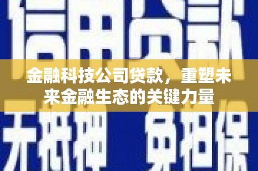 北关金融科技公司贷款，重塑未来金融生态的关键力量