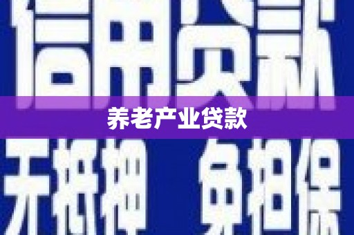 北关养老产业贷款