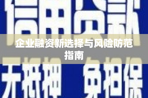 北关企业融资新选择与风险防范指南
