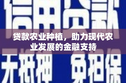 北关贷款农业种植，助力现代农业发展的金融支持