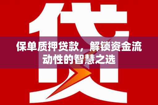 北关保单质押贷款，解锁资金流动性的智慧之选